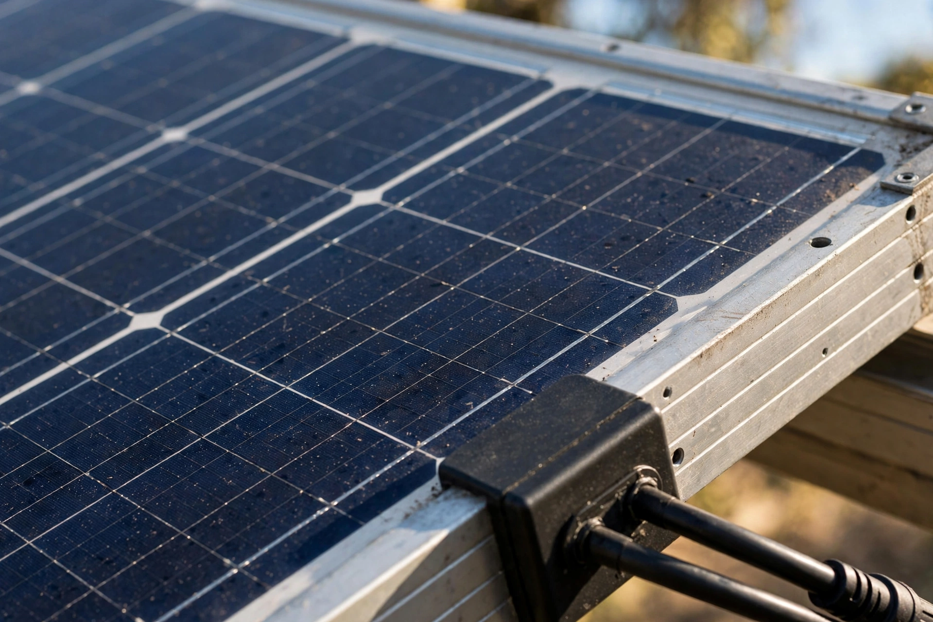 585W Solar Panel Price in Pakistan Today 3 Close-up of a 585W solar panel frame and junction box